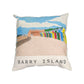 Barry Island Beach Hut Linen Cushion Cover